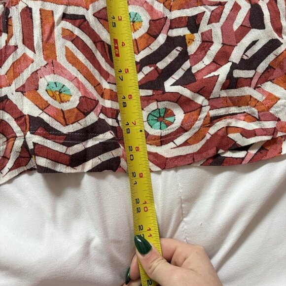 Maeve Anthropologie Short Sleeve Ruffle Yoke Blouse Shirt Top Womens Size Large - Picture 6 of 11